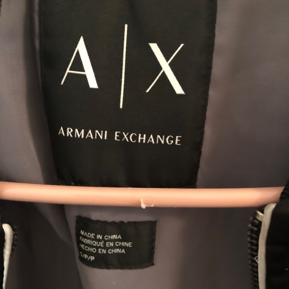 Armani Exchange Small Satin Varsity Look Bomber JACKET - Picture 2 of 2